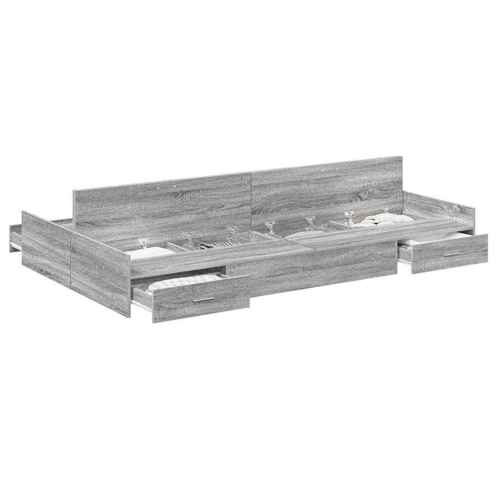 vidaXL Κρεβάτι με αποθηκευτικό χώρο Γκρι sonoma 120 x 200 cm