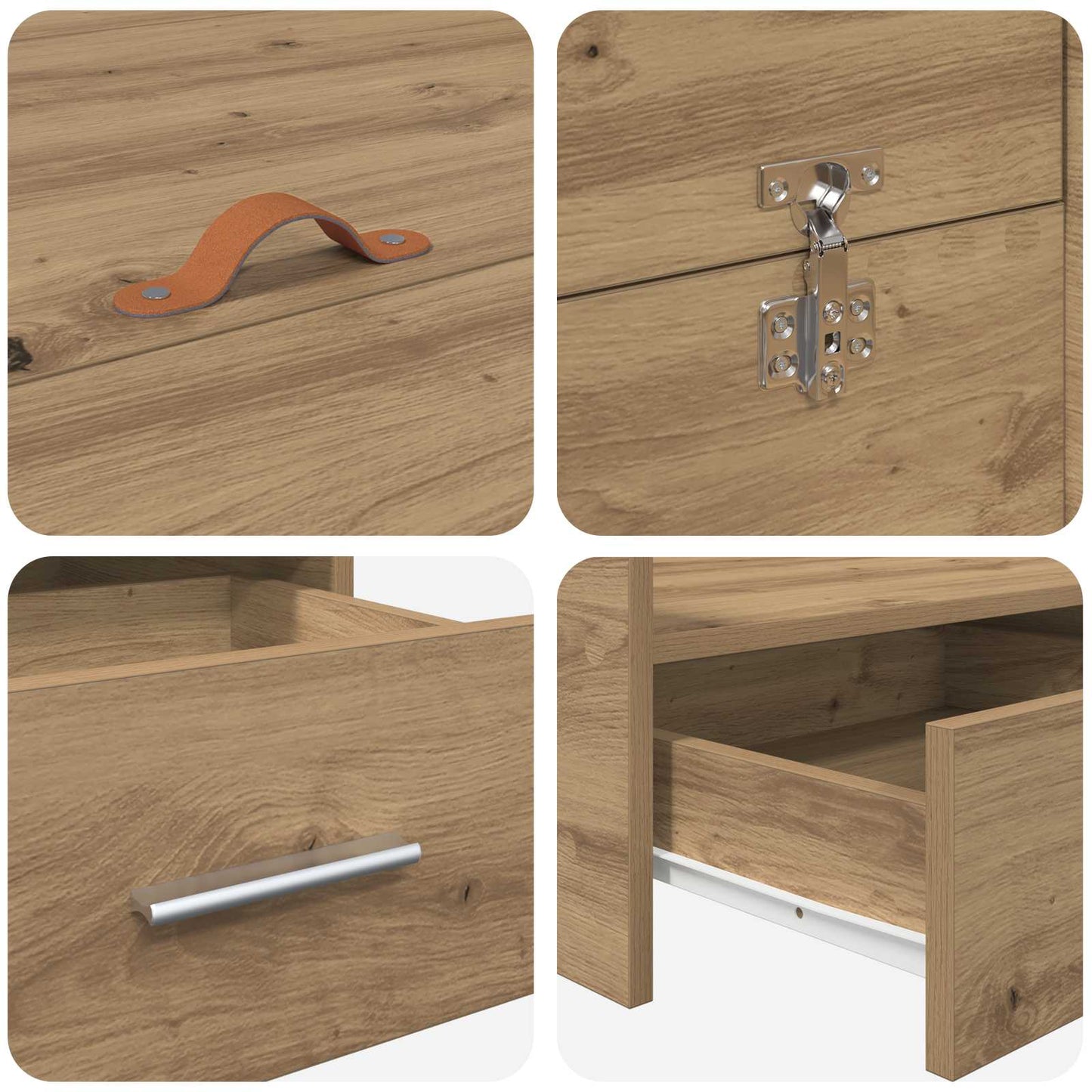 vidaXL Κρεβάτι με αποθηκευτικό χώρο με πόρτα Artisan Oak 120 x 200 cm
