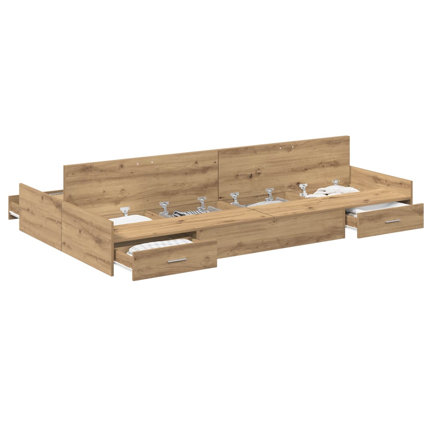 vidaXL Κρεβάτι με αποθηκευτικό χώρο με πόρτα Artisan Oak 120 x 200 cm