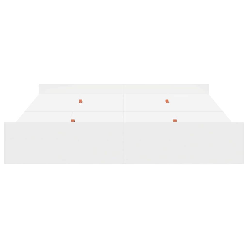 vidaXL Κρεβάτι με αποθηκευτικό χώρο Λευκό 140 x 190 cm Ματ ιμάντας
