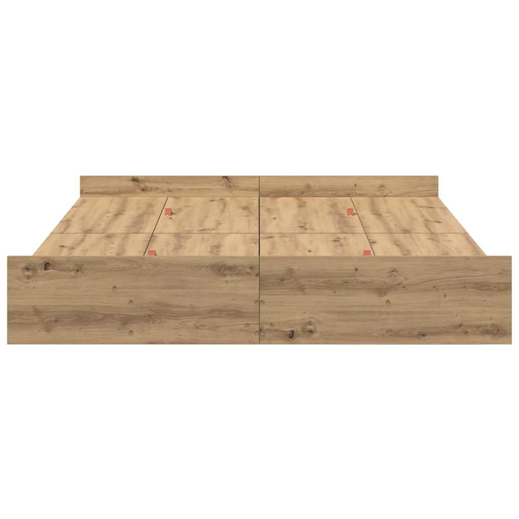 vidaXL Κρεβάτι με αποθηκευτικό χώρο με πόρτα Artisan Oak 140 x 190 cm