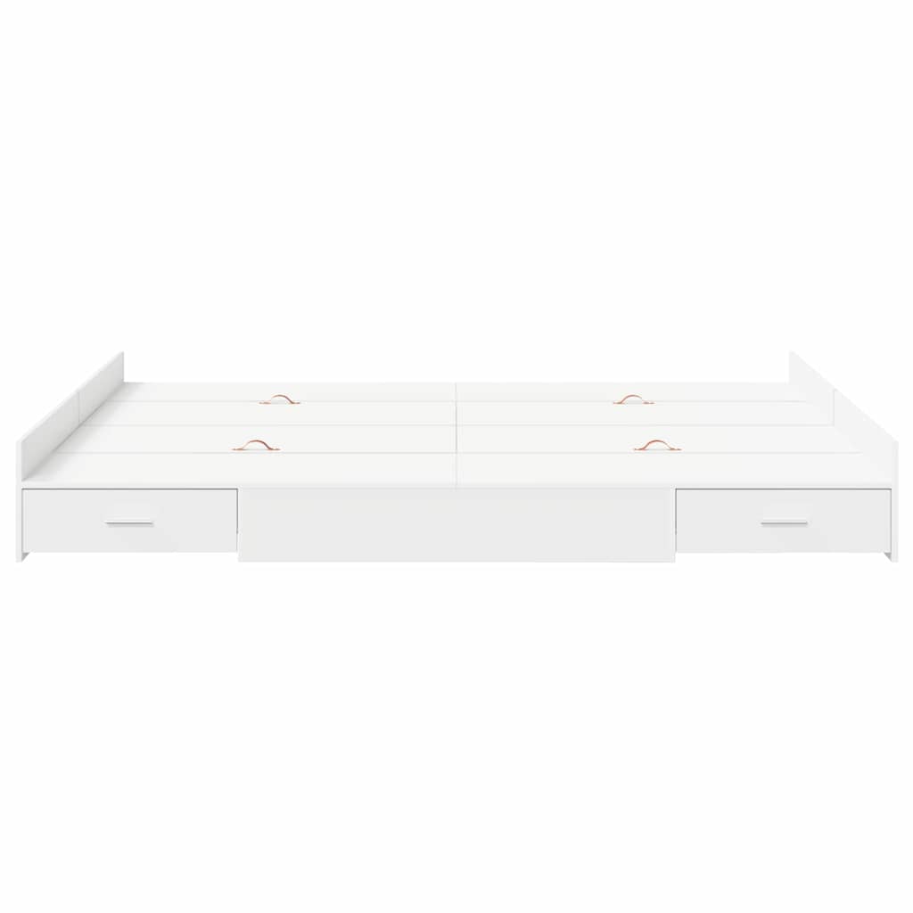 vidaXL Κρεβάτι με αποθηκευτικό χώρο Λευκό 135 x 190 cm Μοριοσανίδα