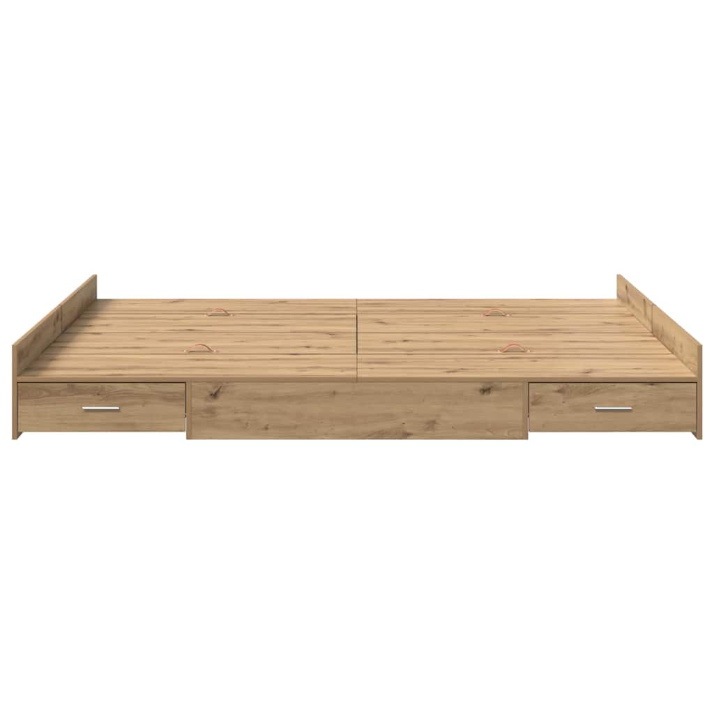 vidaXL Κρεβάτι με αποθηκευτικό χώρο με πόρτα Artisan Oak 135 x 190 cm