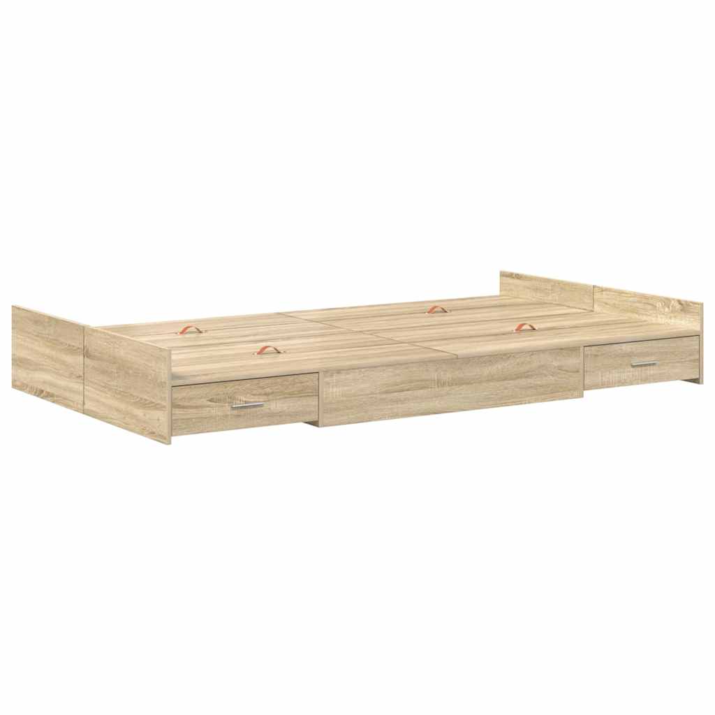 vidaXL Κρεβάτι με αποθηκευτικό χώρο Sonoma Δρυς 120 x 190 cm MDF