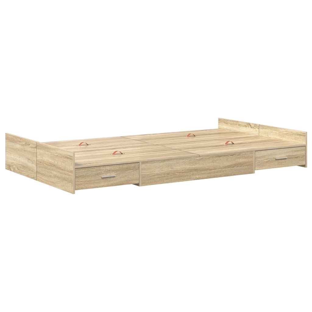 vidaXL Κρεβάτι με αποθηκευτικό χώρο Sonoma Δρυς 120 x 190 cm MDF