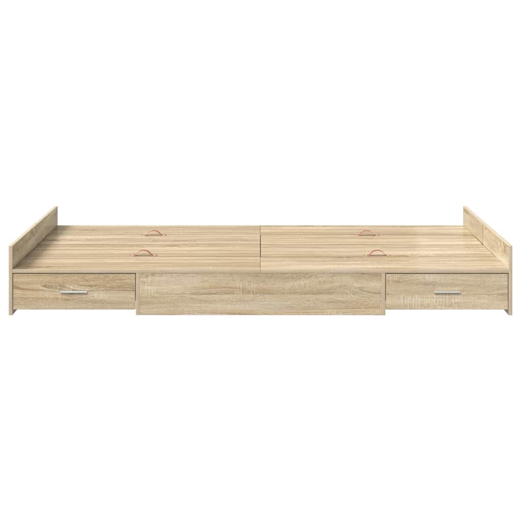 vidaXL Κρεβάτι με αποθηκευτικό χώρο Sonoma Δρυς 120 x 190 cm MDF