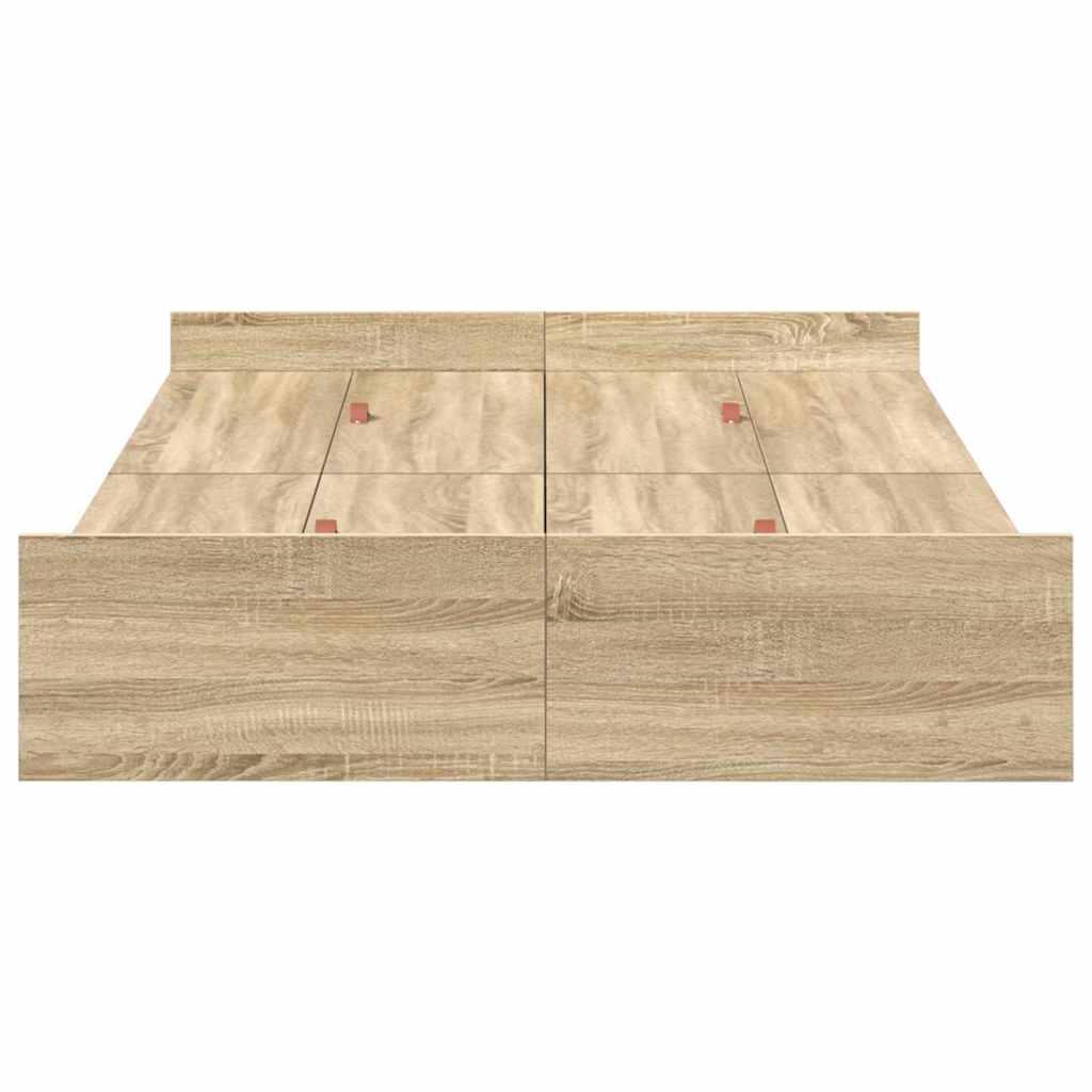 vidaXL Κρεβάτι με αποθηκευτικό χώρο Sonoma Δρυς 120 x 190 cm MDF