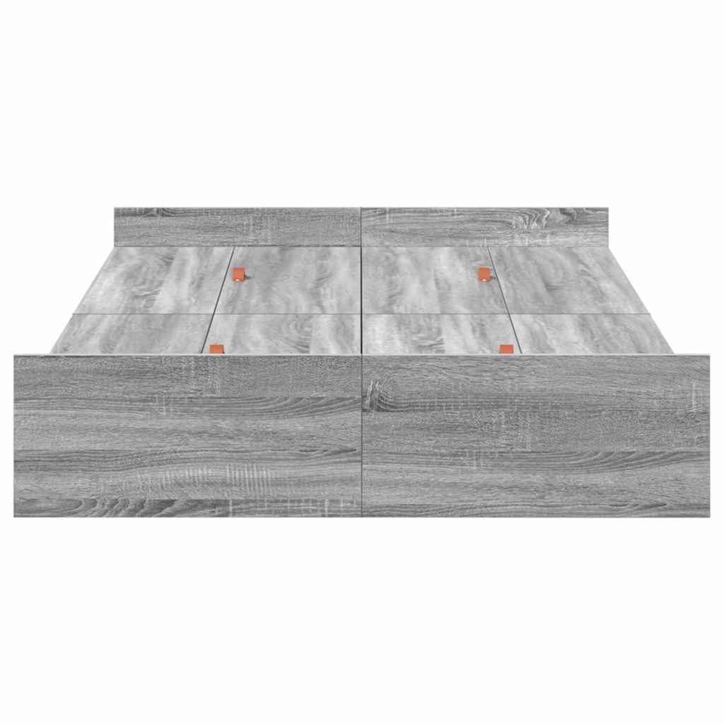 vidaXL Σκελετός κρεβατιού με αποθηκευτικό χώρο με κεφαλάρι Γκρι sonoma