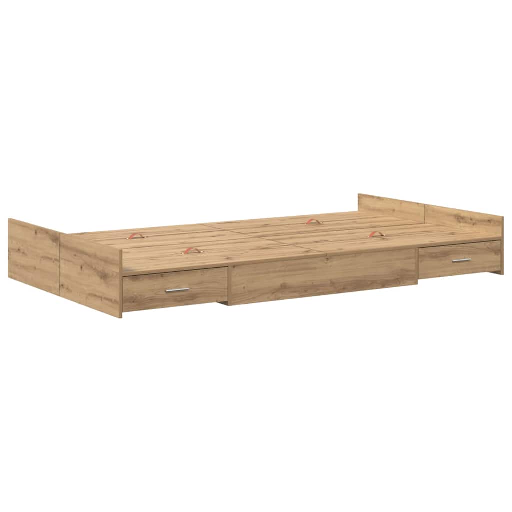 vidaXL Κρεβάτι με αποθηκευτικό χώρο με πόρτα Artisan Oak 120 x 190 cm