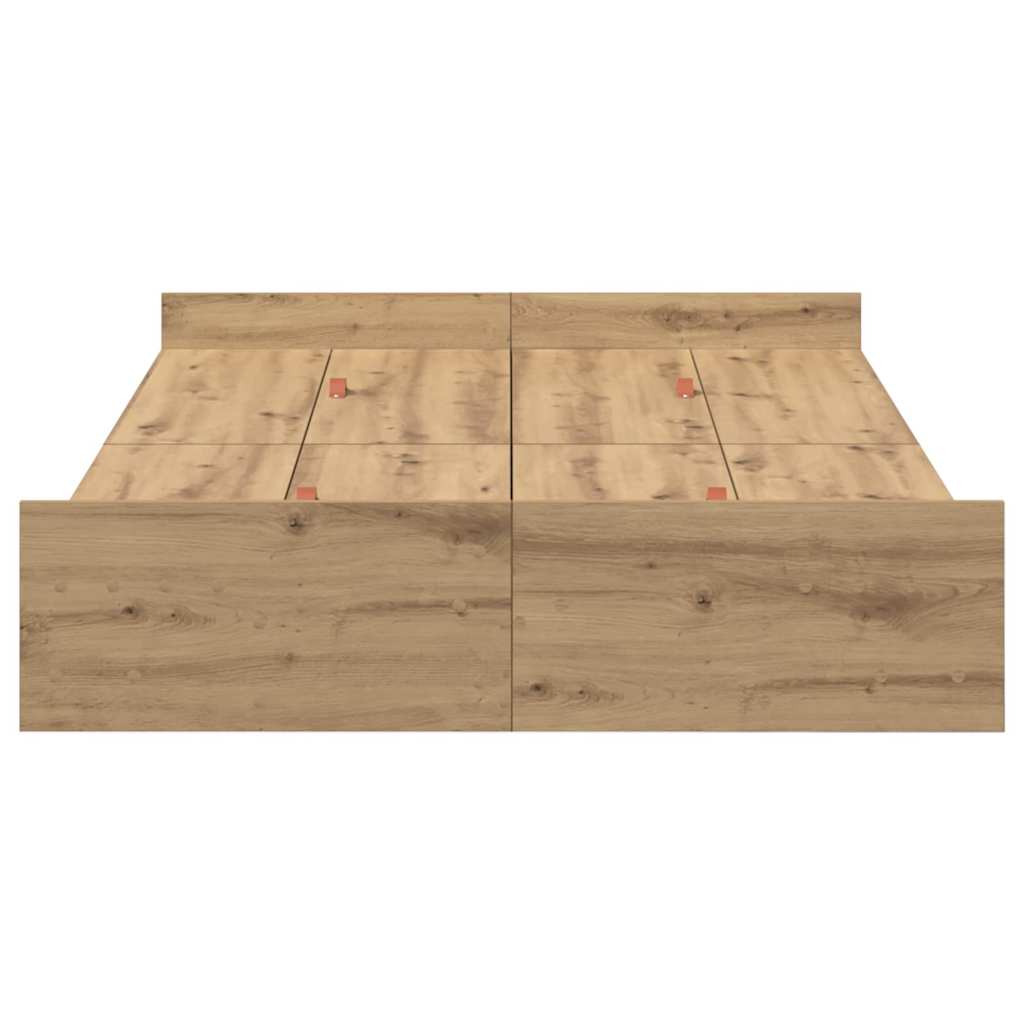 vidaXL Κρεβάτι με αποθηκευτικό χώρο με πόρτα Artisan Oak 120 x 190 cm