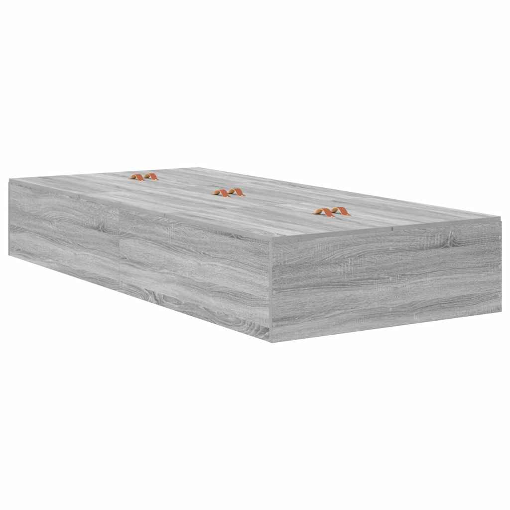 vidaXL Κρεβάτι με Αποθηκευτικό Χώρο Γκρι Σοηνα 90x200 εκ