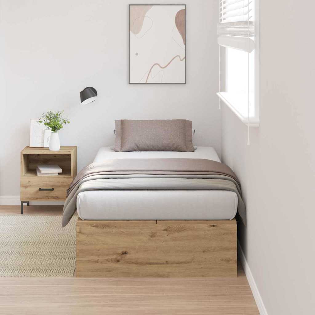 vidaXL Κρεβάτι με αποθηκευτικό χώρο με πόρτα Artisan Oak 100 x 200 cm