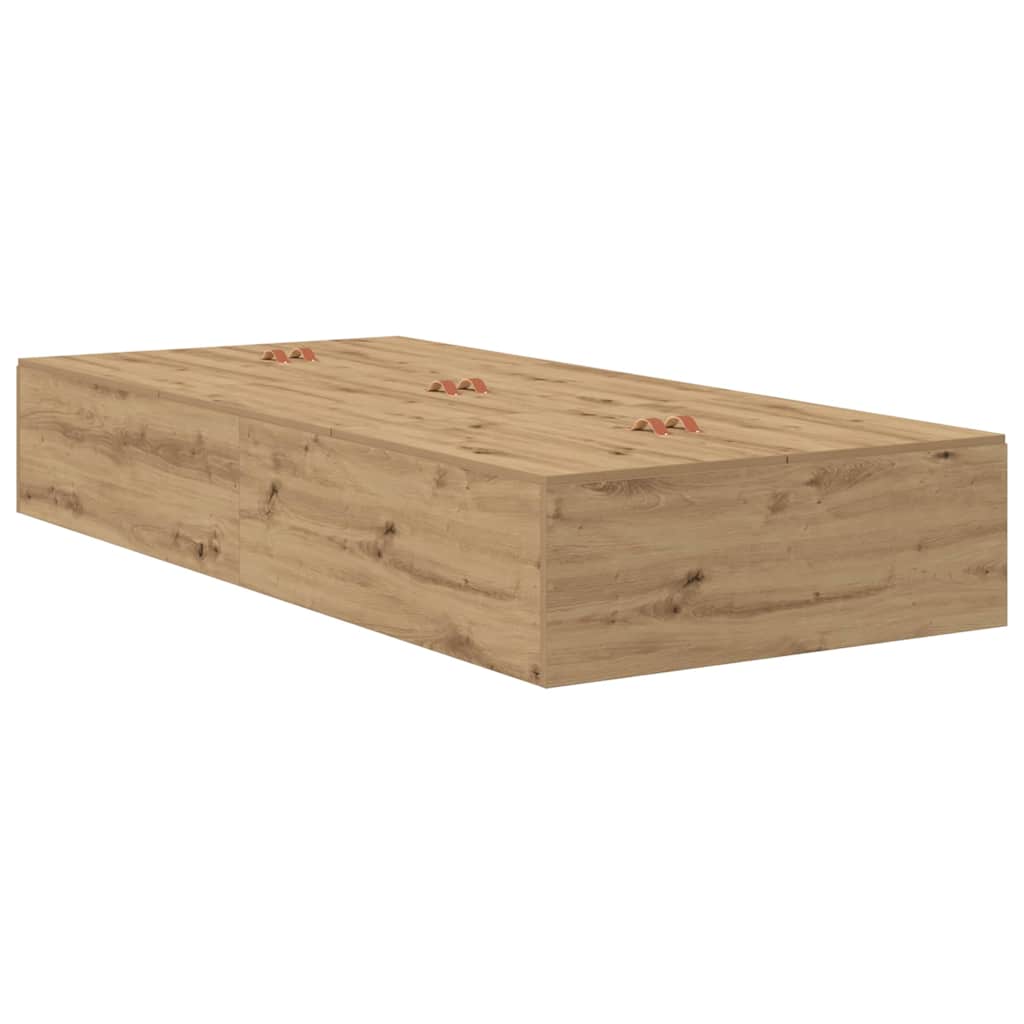 vidaXL Κρεβάτι με αποθηκευτικό χώρο με πόρτα Artisan Oak 100 x 200 cm