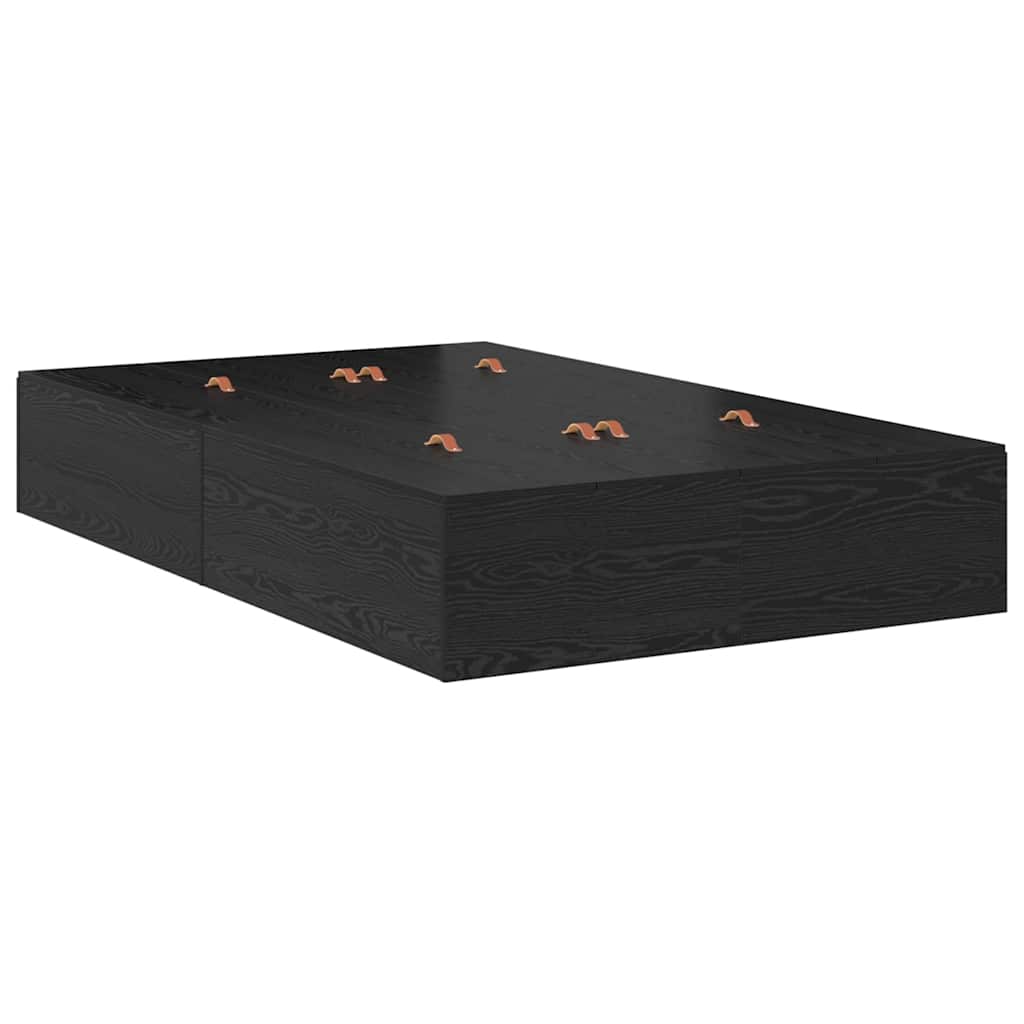 vidaXL Κρεβάτι με αποθηκευτικό χώρο Μαύρη Οξυά 120 x 200 cm