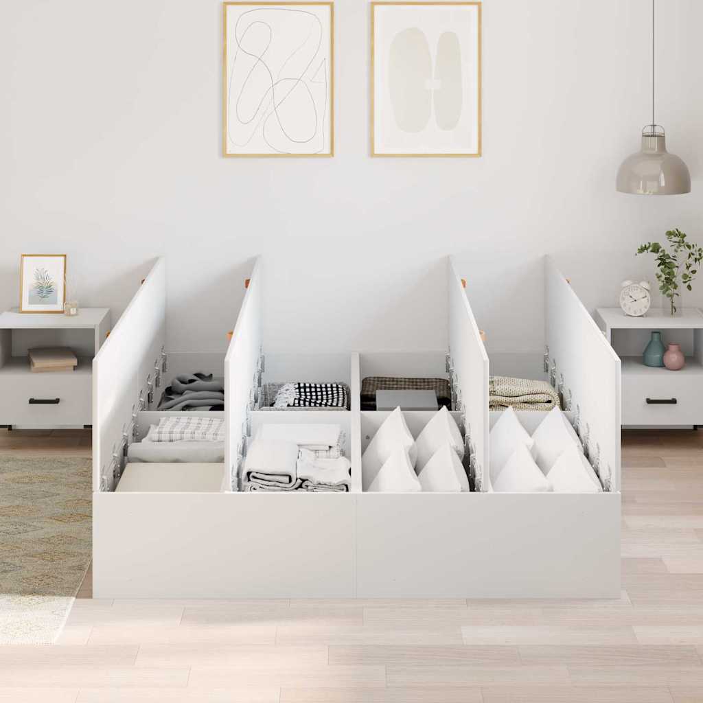 vidaXL Κρεβάτι με αποθηκευτικό χώρο, λευκό 140x200 εκ.