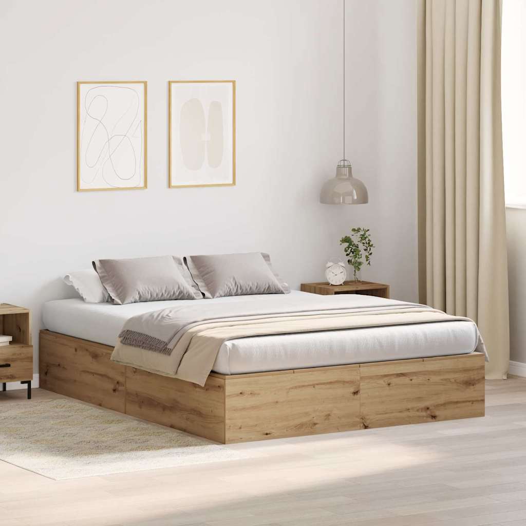 vidaXL Κρεβάτι με αποθηκευτικό χώρο με πόρτα Artisan Oak 150 x 200 cm