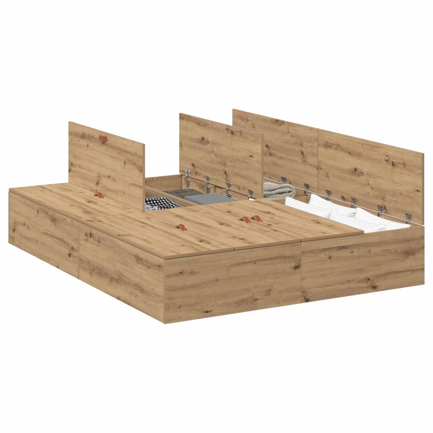 vidaXL Κρεβάτι με αποθηκευτικό χώρο με πόρτα Artisan Oak 150 x 200 cm