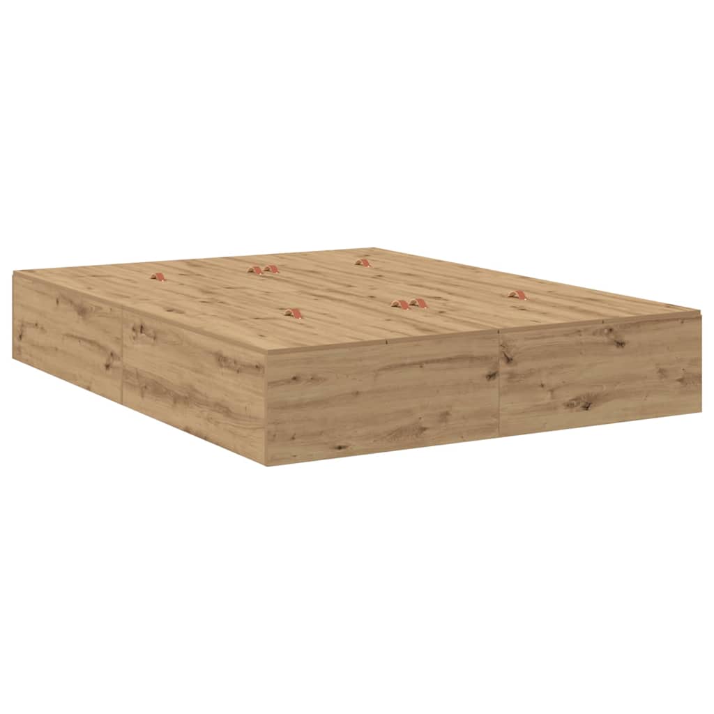 vidaXL Κρεβάτι με αποθηκευτικό χώρο με πόρτα Artisan Oak 150 x 200 cm