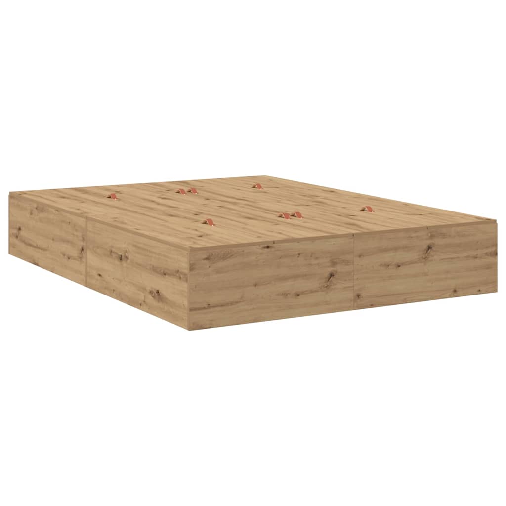 vidaXL Κρεβάτι με αποθηκευτικό χώρο με πόρτα Artisan Oak 150 x 200 cm