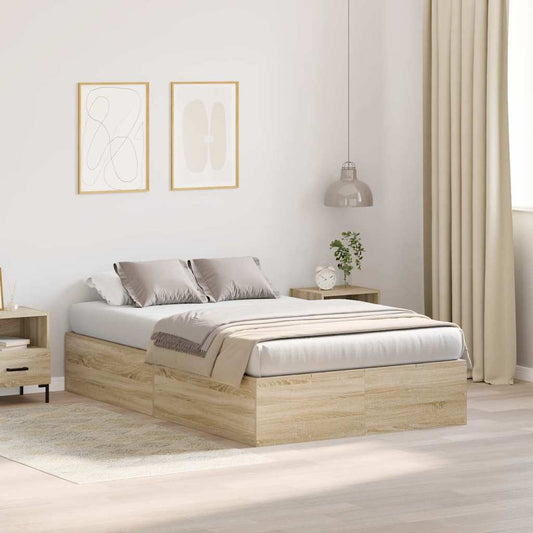 vidaXL Κρεβάτι με αποθηκευτικό χώρο Δρύς Sonoma 120 x 190 cm