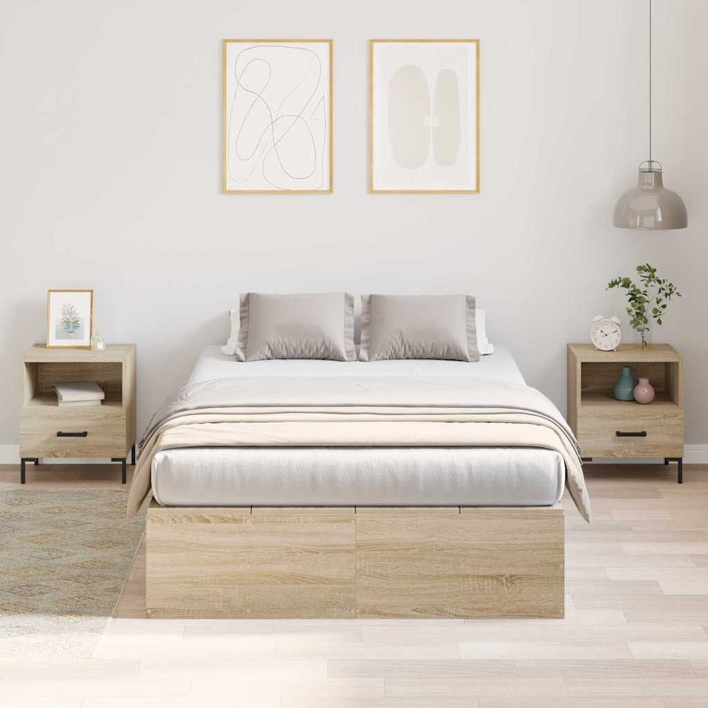 vidaXL Κρεβάτι με αποθηκευτικό χώρο Δρύς Sonoma 120 x 190 cm