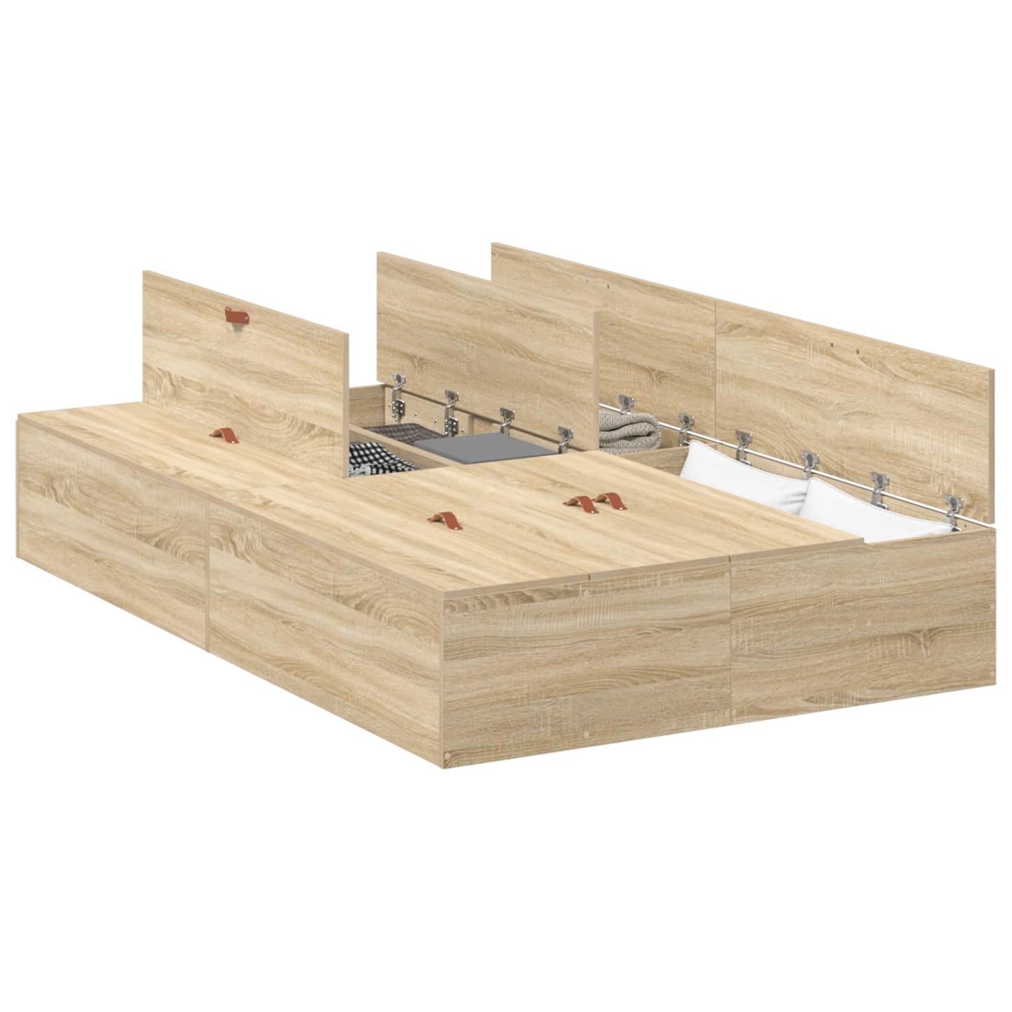 vidaXL Κρεβάτι με αποθηκευτικό χώρο Δρύς Sonoma 120 x 190 cm