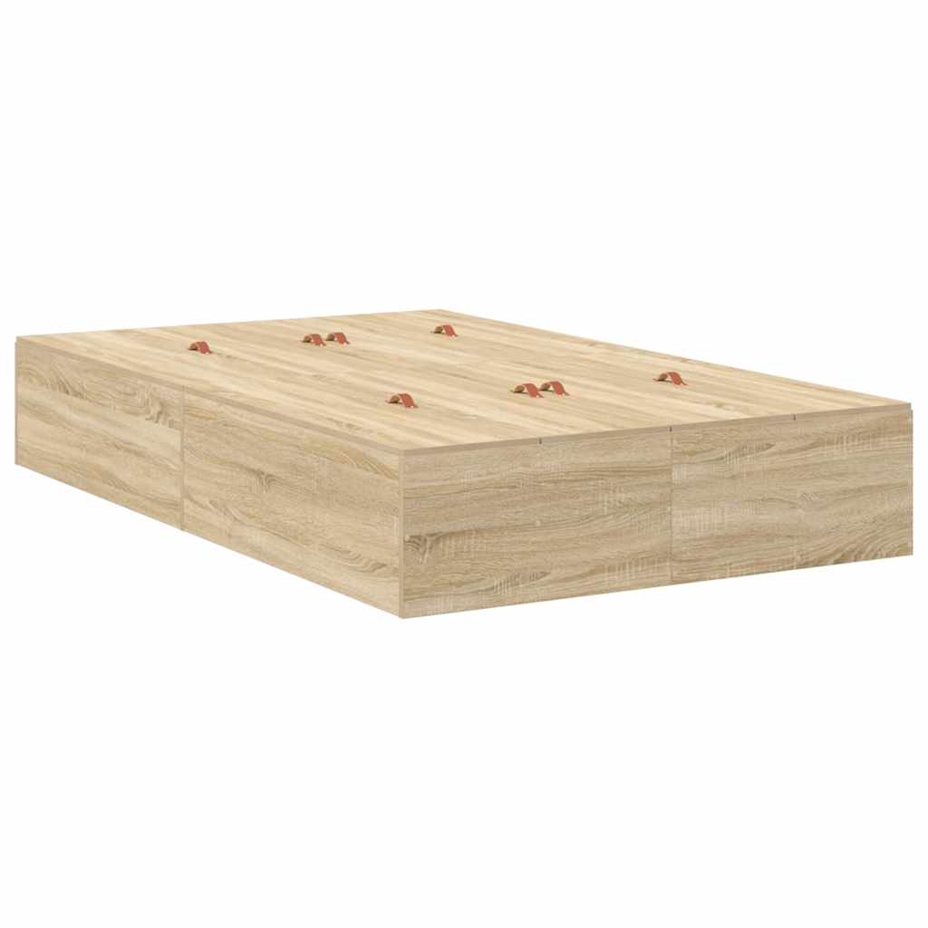 vidaXL Κρεβάτι με αποθηκευτικό χώρο Δρύς Sonoma 120 x 190 cm