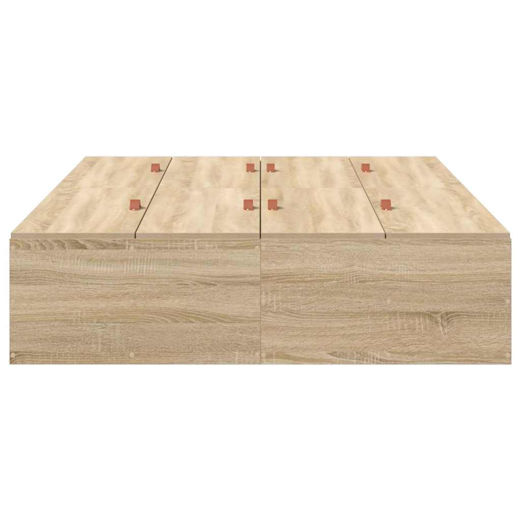 vidaXL Κρεβάτι με αποθηκευτικό χώρο Δρύς Sonoma 120 x 190 cm