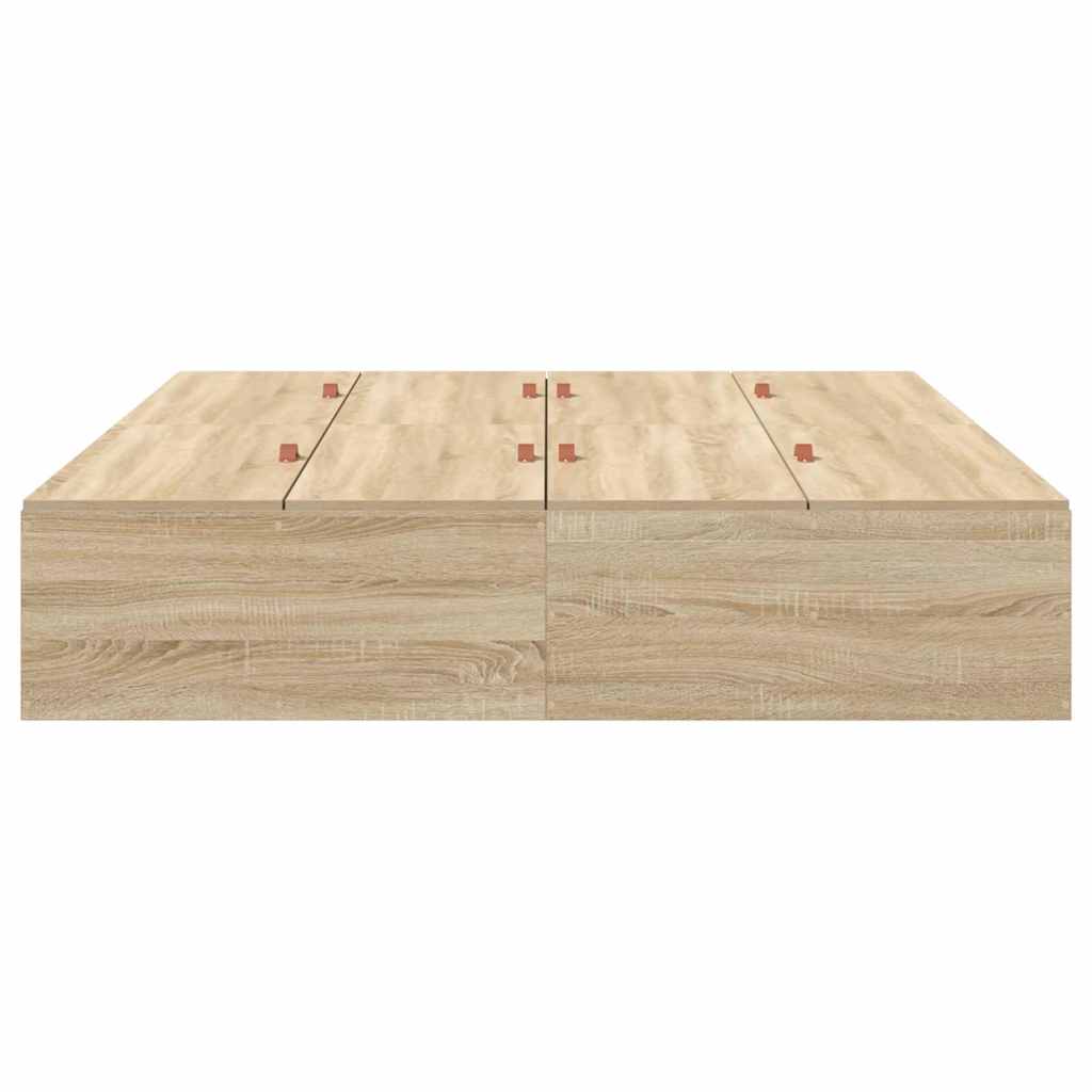 vidaXL Κρεβάτι με αποθηκευτικό χώρο Δρύς Sonoma 140 x 190 cm