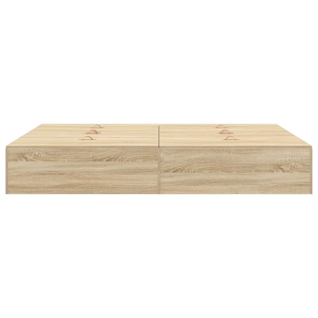 vidaXL Κρεβάτι με αποθηκευτικό χώρο Δρύς Sonoma 140 x 190 cm