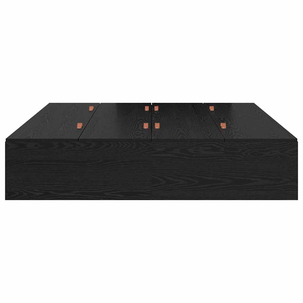 vidaXL Κρεβάτι με αποθηκευτικό χώρο Μαύρη Οξυά 135 x 190 cm