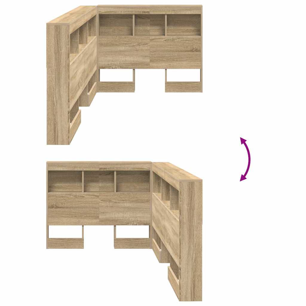 vidaXL Κεφαλάρι Αποθήκης με ράφι Sonoma Δρυς 90 cm Επεξεργασμένο ξύλο