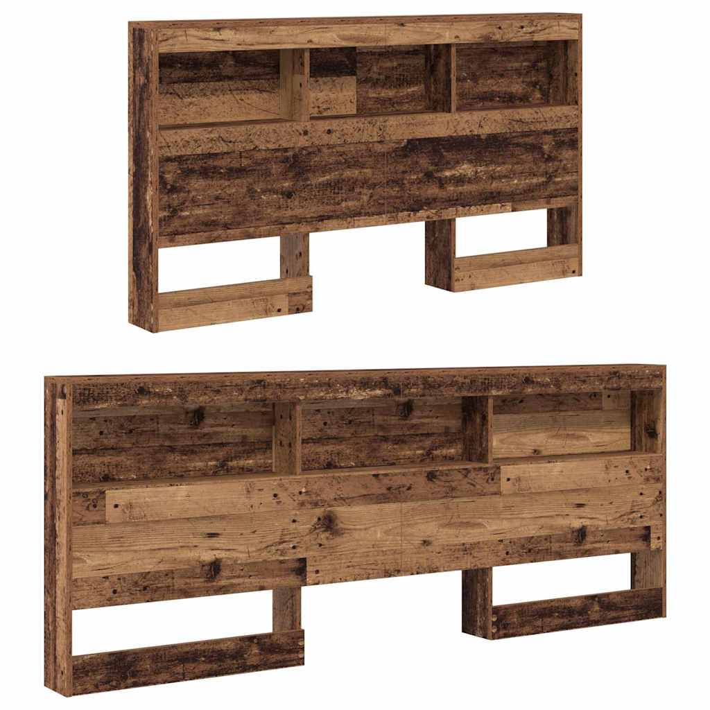 vidaXL Κεφαλάρι Αποθήκης με ράφι Παλιό Ξύλο 140 cm Επεξεργασμένο ξύλο