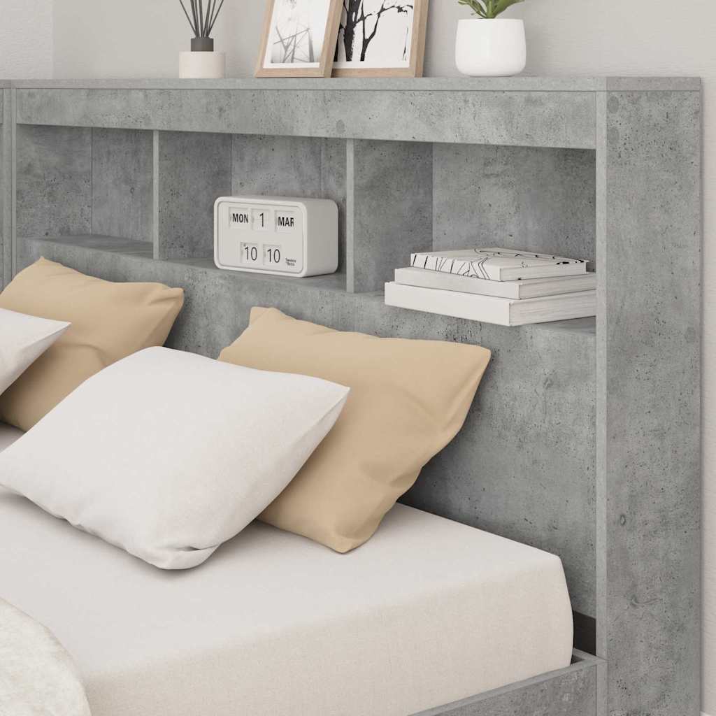 vidaXL Κεφαλάρι Αποθήκης Σκυρόδεμα Γκρι 150 cm Επεξεργασμένο ξύλο
