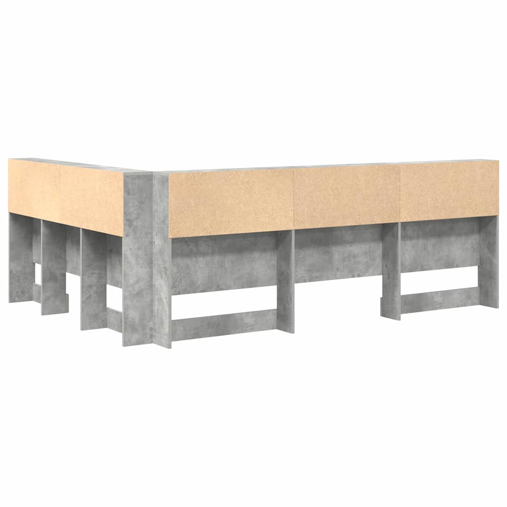 vidaXL Κεφαλάρι Αποθήκης Σκυρόδεμα Γκρι 150 cm Επεξεργασμένο ξύλο