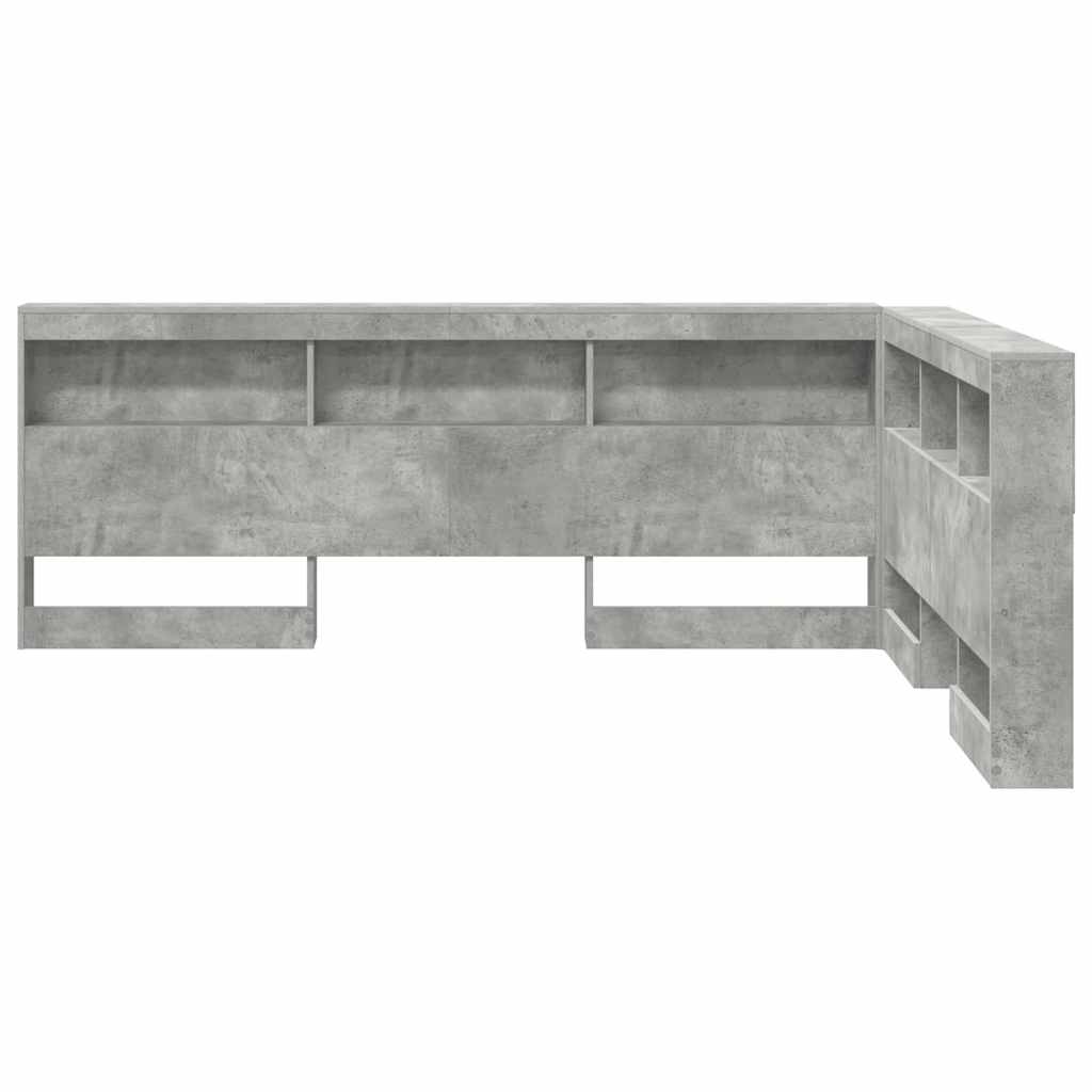 vidaXL Κεφαλάρι Αποθήκης Σκυρόδεμα Γκρι 150 cm Επεξεργασμένο ξύλο