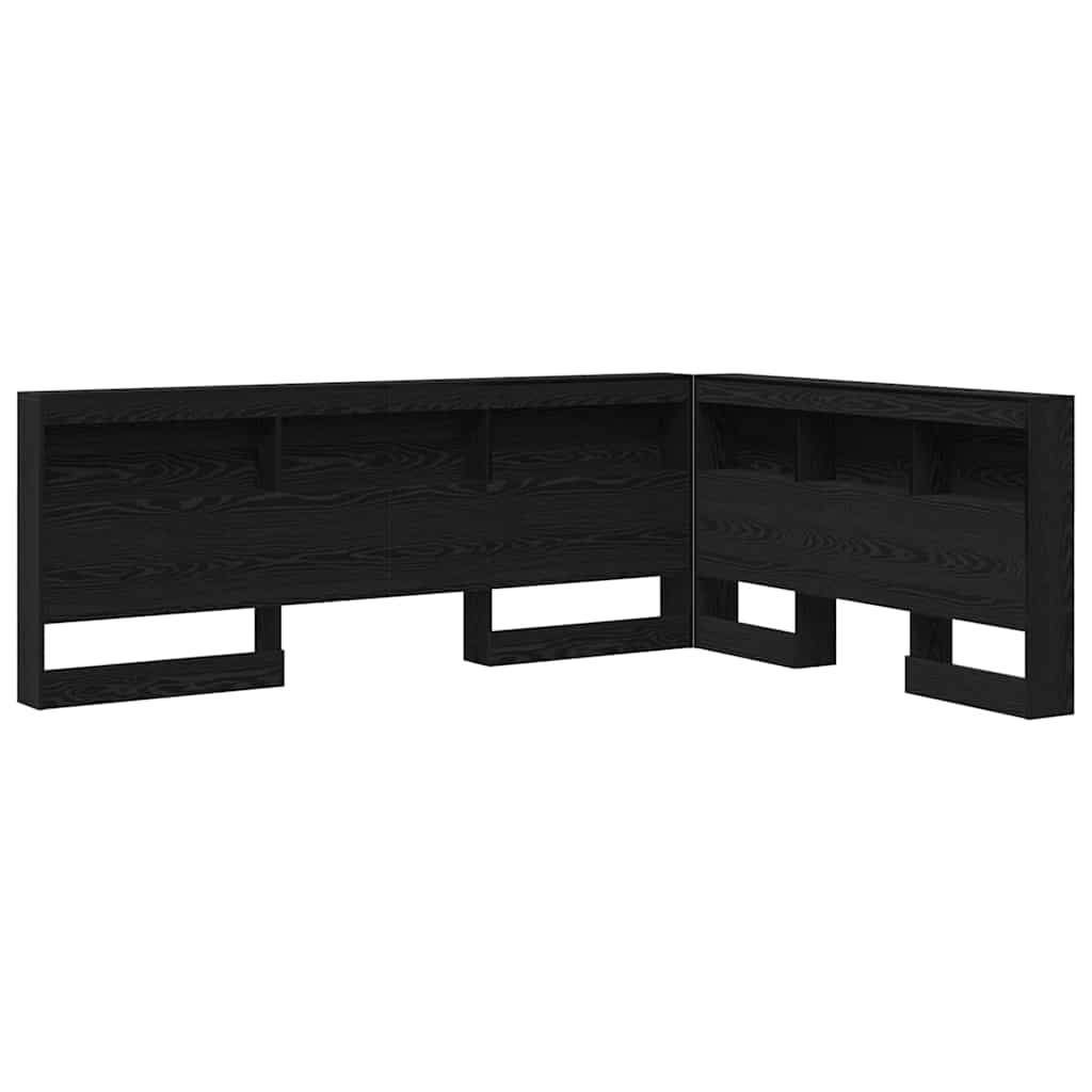 vidaXL Κεφαλάρι Αποθήκης με ράφι Μαύρη δρυς 160 cm Επεξεργασμένο ξύλο