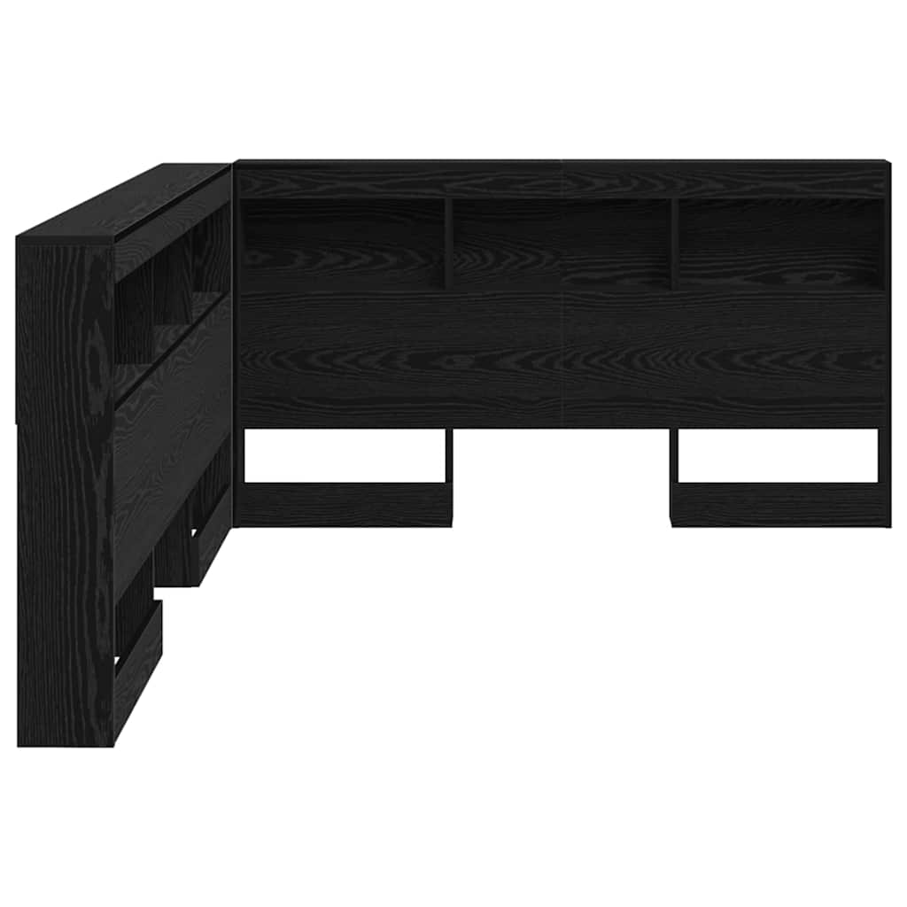 vidaXL Κεφαλάρι Αποθήκης με ράφι Μαύρη δρυς 160 cm Επεξεργασμένο ξύλο