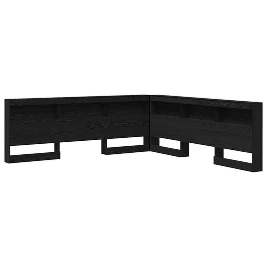 vidaXL Κεφαλάρι Αποθήκης με ράφι Μαύρη δρυς 180 cm Επεξεργασμένο ξύλο