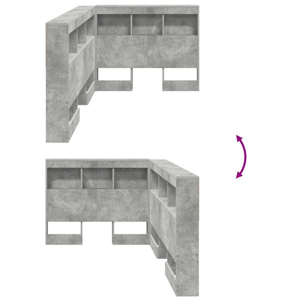 vidaXL Κεφαλάρι Αποθήκης Σκυρόδεμα Γκρι 90 cm Επεξεργασμένο ξύλο