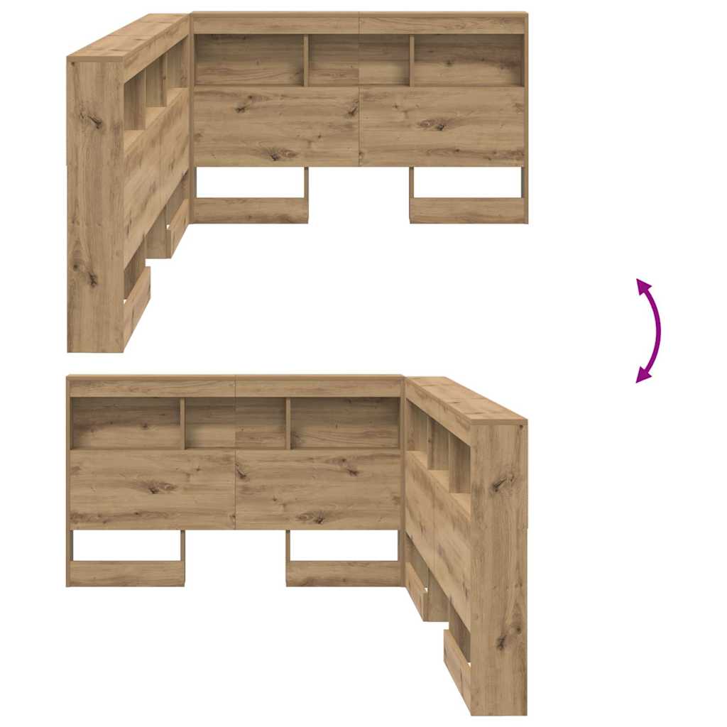 vidaXL Κεφαλάρι Αποθήκης με ράφι Artisan Oak 120 cm Επεξεργασμένο ξύλο