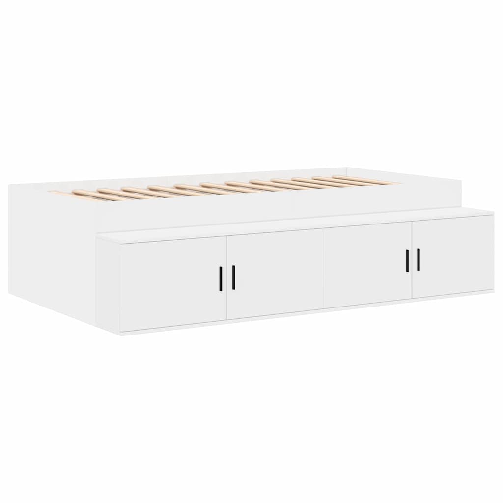 vidaXL Κρεβάτι με αποθηκευτικό χώρο Λευκό 75 cm Επεξεργασμένο ξύλο