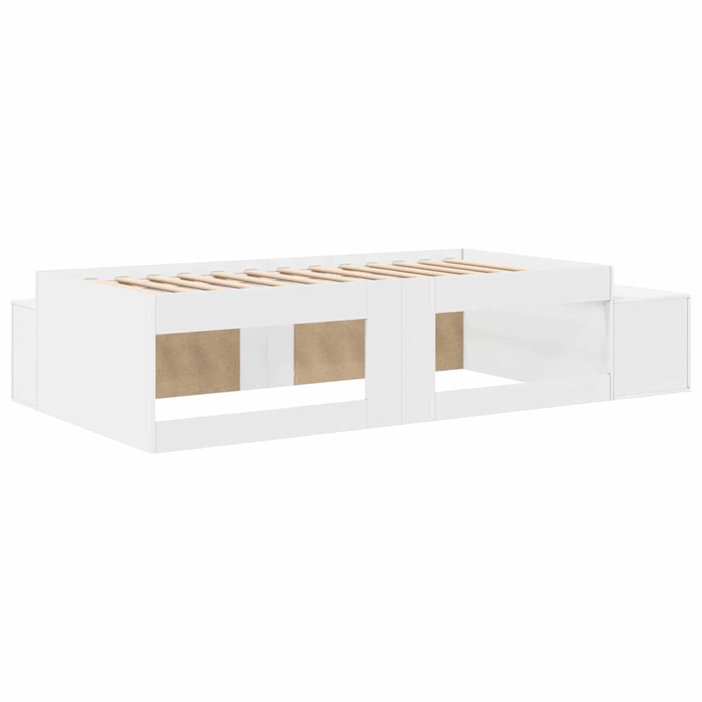 vidaXL Κρεβάτι με αποθηκευτικό χώρο Λευκό 75 cm Επεξεργασμένο ξύλο