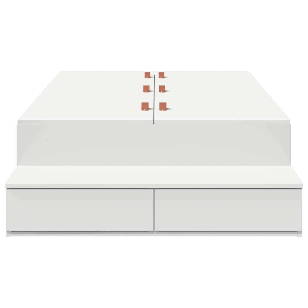 vidaXL Κρεβάτι με αποθηκευτικό χώρο Λευκό 90 cm Επεξεργασμένο ξύλο