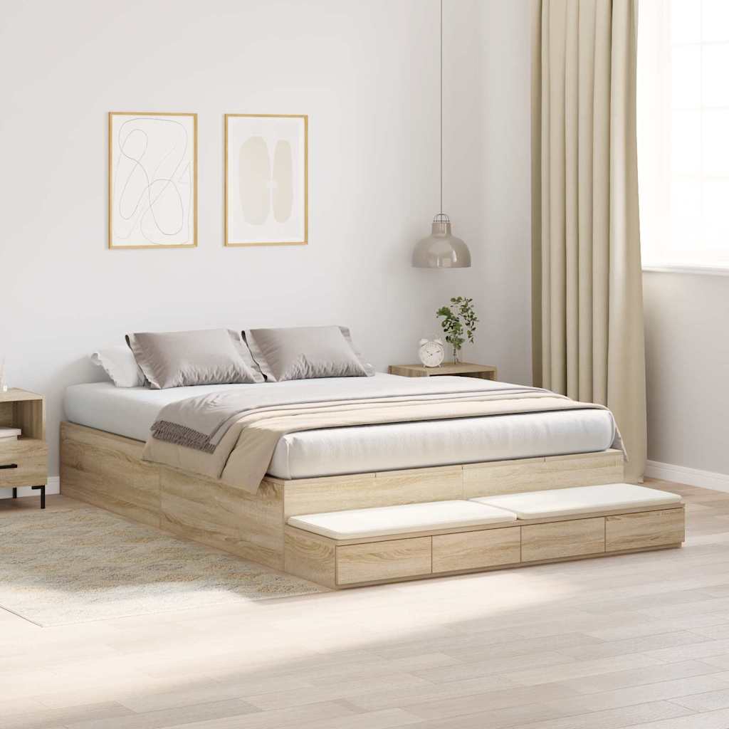 vidaXL Κρεβάτι αποθήκης από Σοκολάτα 150x200 εκ