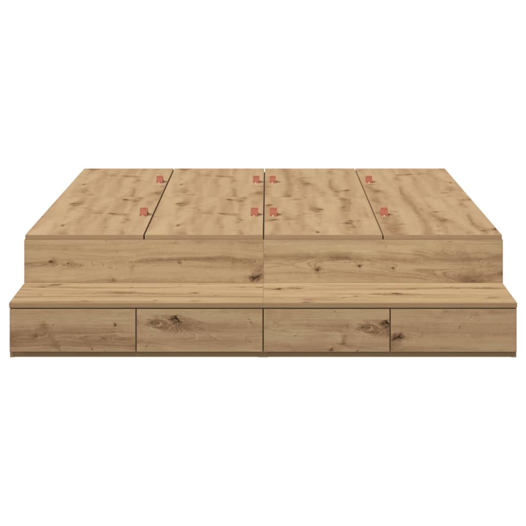 vidaXL Κρεβάτι με αποθηκευτικό χώρο με συρτάρι Artisan Oak 150 cm