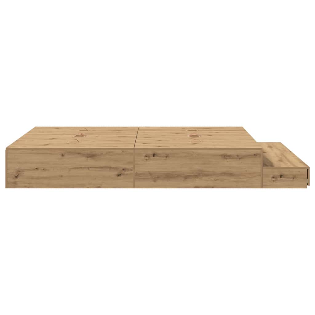 vidaXL Κρεβάτι με αποθηκευτικό χώρο με συρτάρι Artisan Oak 150 cm
