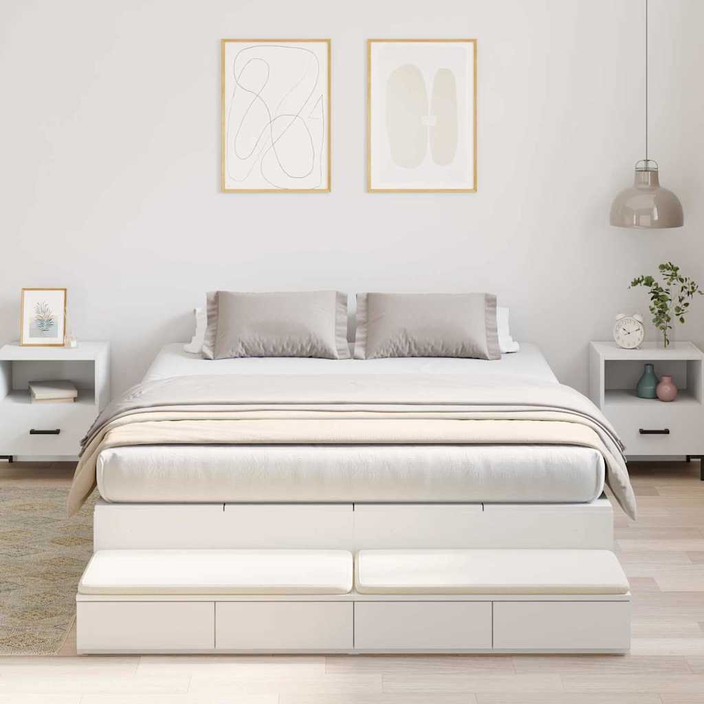 vidaXL Κρεβάτι με αποθηκευτικό χώρο Λευκό 160 cm Επεξεργασμένο ξύλο