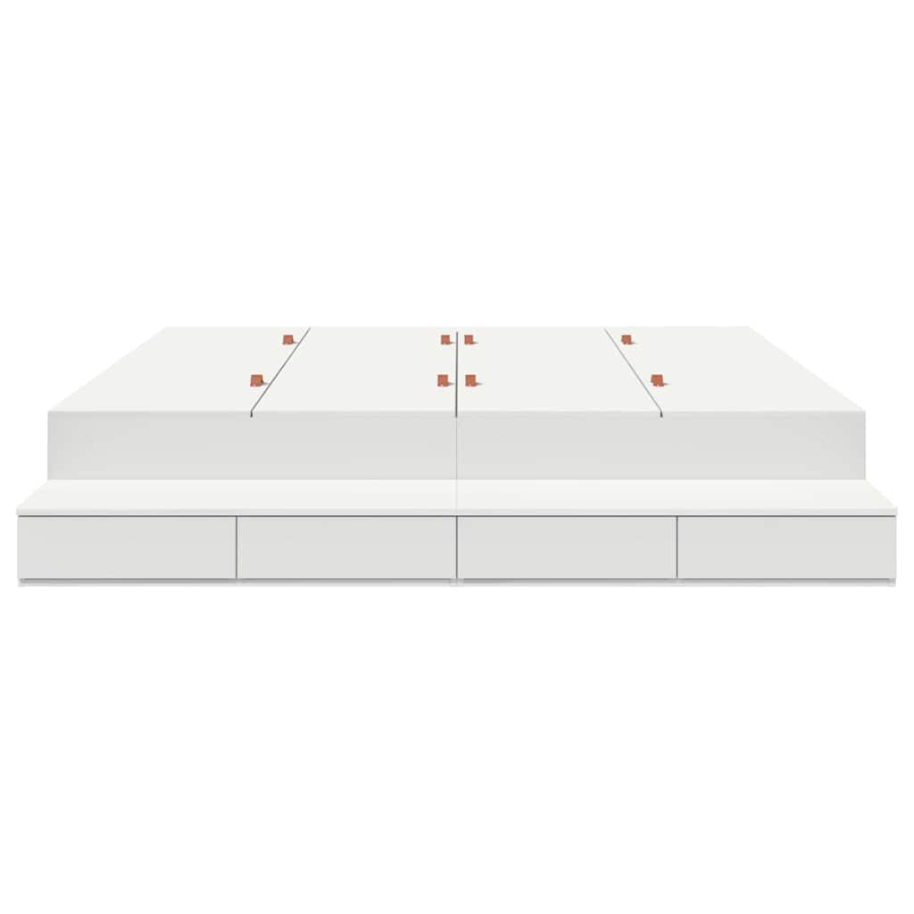 vidaXL Κρεβάτι με αποθηκευτικό χώρο Λευκό 180 cm Επεξεργασμένο ξύλο