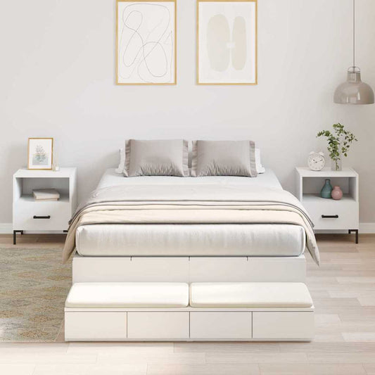 vidaXL Κρεβάτι με αποθηκευτικό χώρο Λευκό 120 cm Επεξεργασμένο ξύλο
